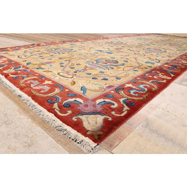 Tan Vintage Chinese Khotan Rug, 08'10 X 24'01 For Sale - Image 8 of 10