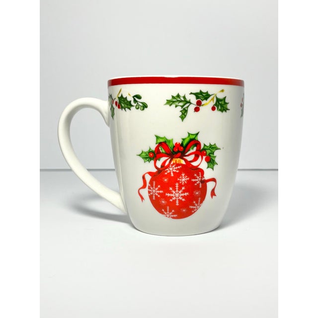Contemporary Christopher Radko “Holiday Celebrations, Red Trim” 3 Porcelain Mugs For Sale - Image 3 of 5