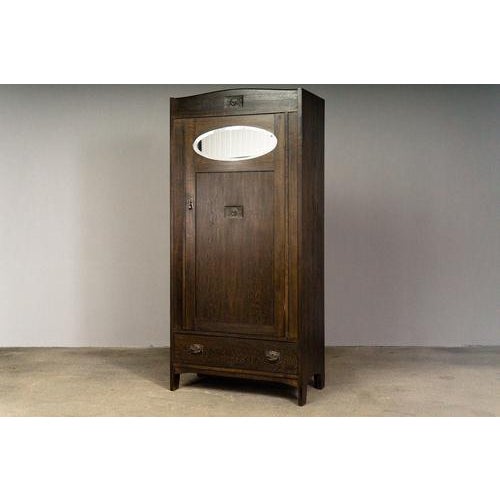 Art Nouveau Oak Cabinet For Sale - Image 4 of 16