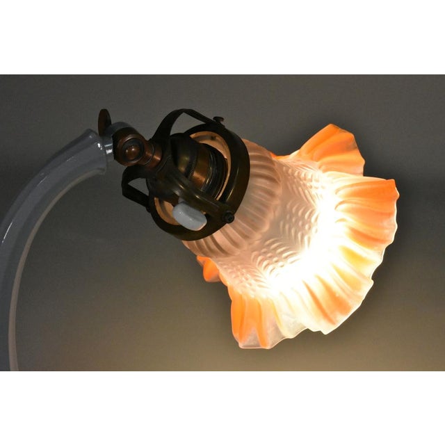 Metal French Art Nouveau Desk Lamp, 1890s For Sale - Image 7 of 17