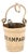1950s British Hallmarks Champagne Bucket Charm, 9k Yellow Gold, Length 1 In For Sale