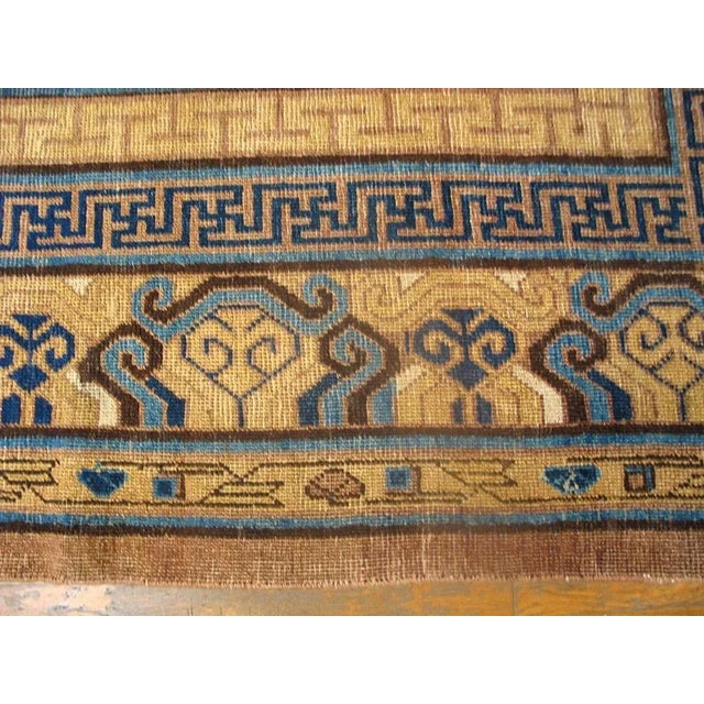 1870s Traditional Camel Small Medallion Antique Central Asian Khotan Rug For Sale - Image 4 of 6