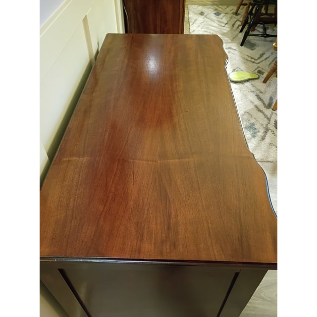 Vintage Solid Wood Desk With Chair For Sale - Image 6 of 18