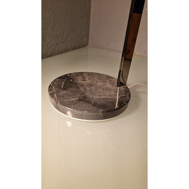 Black Penta Light with Black Marquinia Marble Base and Chrome Lampshade For Sale - Image 8 of 12