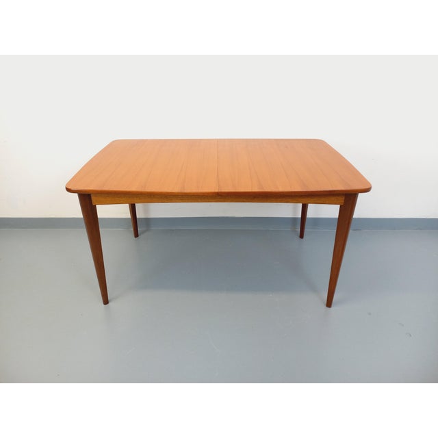 Scandinavian-Style Rectangular Dining Table in Teak with Extensions, 1950s-1960s For Sale - Image 11 of 18