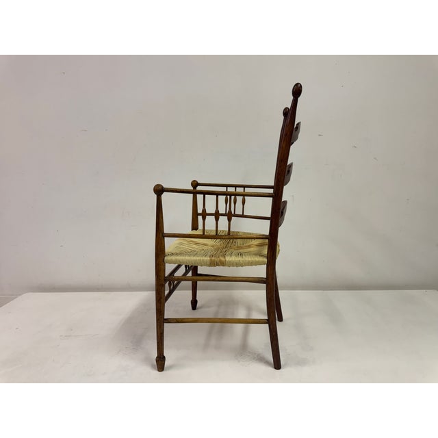 Arts and Crafts Armchair in Elm, 1890s For Sale - Image 12 of 18