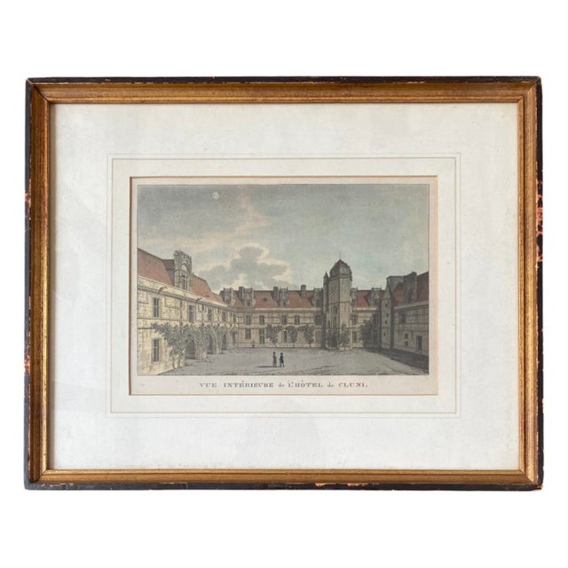 Mid 19th Century Set of Four Hand-Colored Engravings of Paris Landmarks, C. 1820, W. Russell Button Gallery, Chicago For Sale - Image 5 of 9