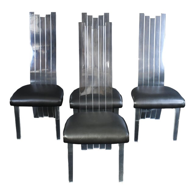1970s Set of 4 Lucite Dining Chairs For Sale