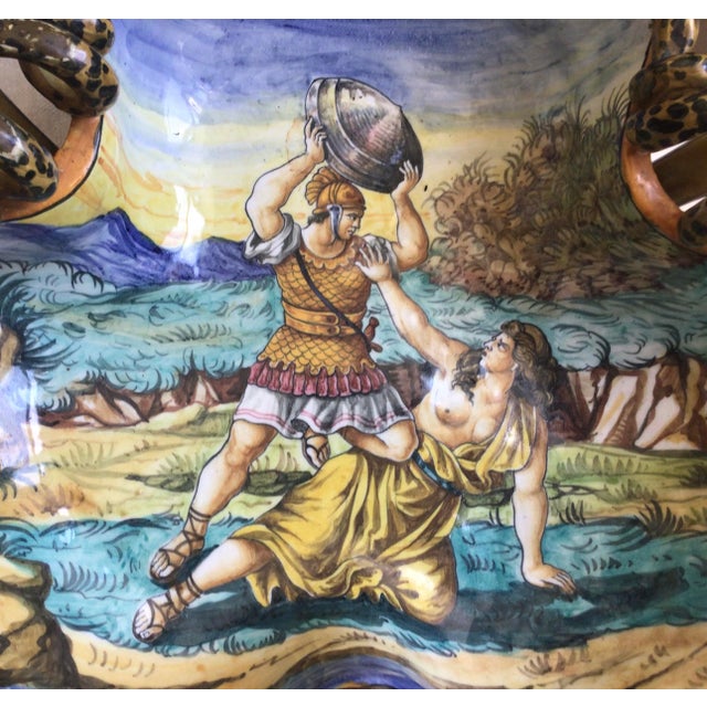 Italian 1980s End of Century Italian Urbino Style Maiolica Centerpiece Bowl For Sale - Image 3 of 8