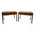 Mid 20th Century Near Pair of Danish Modern Sewing /Side Tables With Woven Baskets in the Style of p.j. Møbler – Rosewood & Teak For Sale