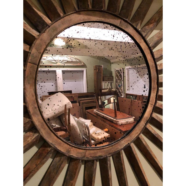 Monumental Mid Century Rustic Metal Starburst Mirror Chairish