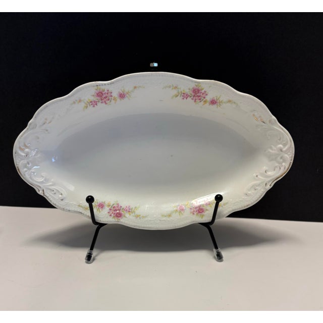 Grindley Antique English W. H. Grindley Floral Oval Relish Dish Small 9” Serving Platter For Sale - Image 4 of 5