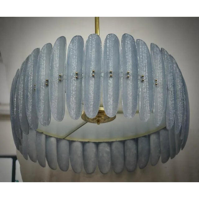 Mid-Century Style Murano Glass and Brass Ceiling Light, 2000s For Sale - Image 9 of 13