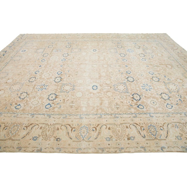 Handmade 1910s Antique Persian Malayer Wool Rug With Beige Color Field For Sale In New York - Image 6 of 7