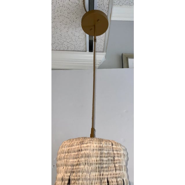 Currey & Company Currey & Co. Organic Modern Wicker Des Panlers Pendant For Sale - Image 4 of 5