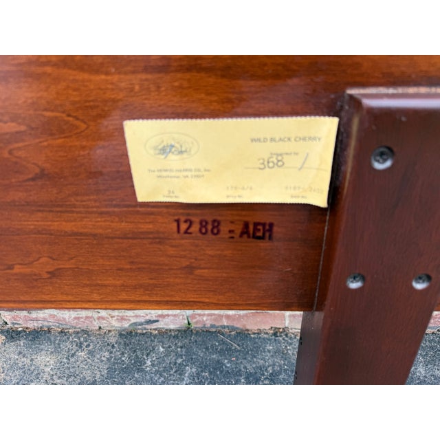 Henkel-Harris King Size Wild Black Cherry Pencil Four-Poster Bed Frame Pencil Tall Post Bed, lamb's tongue at base, arched...