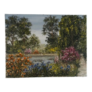 Original Impressionist Water Landscape Textured 14x10 Oil Painting For Sale