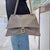 Balenciaga Gray Leather Silver Hardware Crush Chain Medium Flap Shoulder Bag For Sale - Image 11 of 11