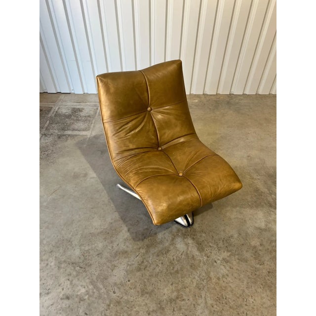 Rare Early Production 'Unicorn' Leather Lounge Chair by Vladimir Kagan, C 1960s For Sale In Los Angeles - Image 6 of 17