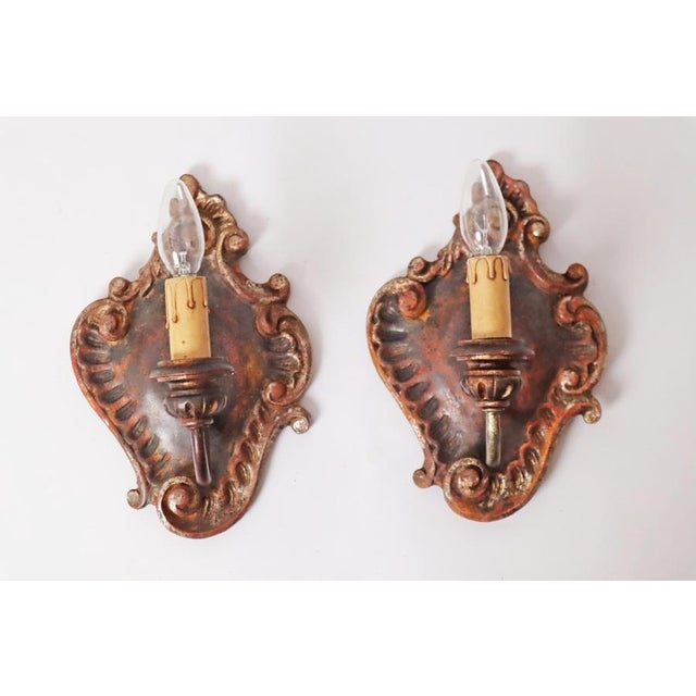 Baroque Wall Lights in Linden Wood, 1960s, Set of 2 For Sale - Image 10 of 12