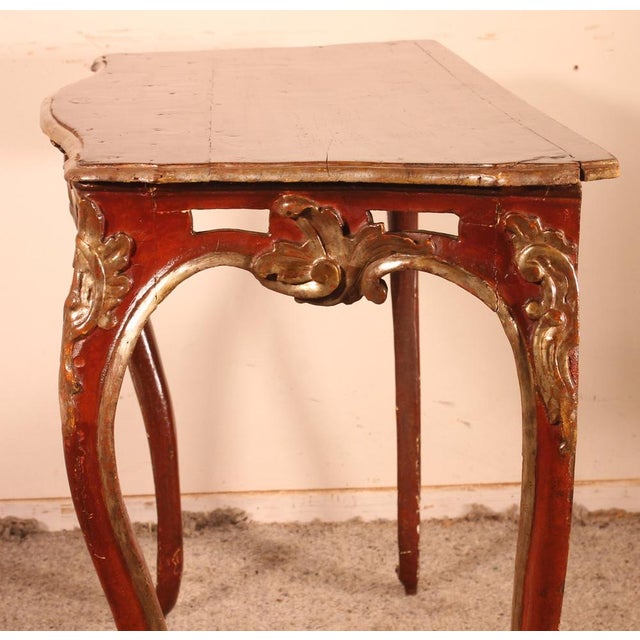 Louis XV Console in Polychrome Wood, Italy For Sale - Image 11 of 15