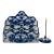 Delft Pattern Blue and White Letter Holder and Receipt Spindle For Sale