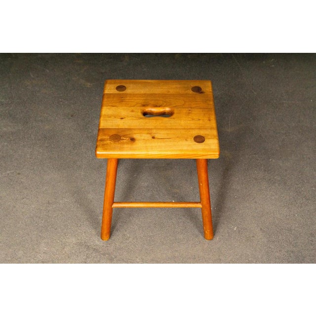 Vintage Stool in Cherrywood For Sale - Image 5 of 14