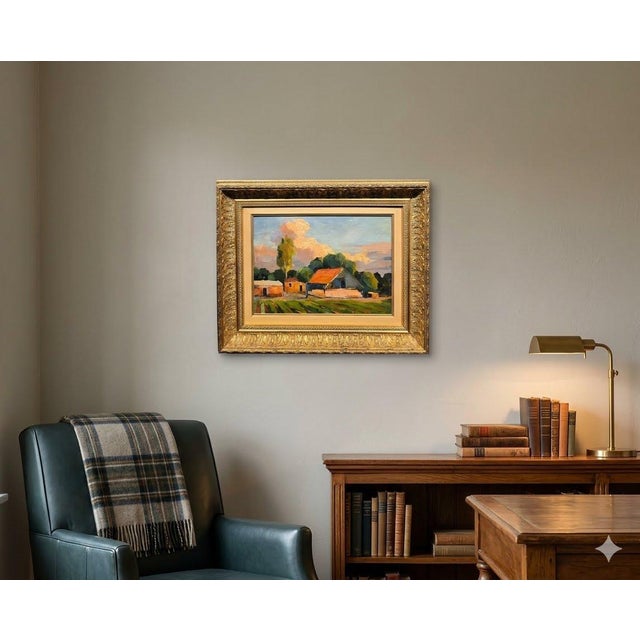 Minas Avetisyan- Red Roof Top Farm House in an Armenian Landscape-Oil Painting For Sale - Image 12 of 12