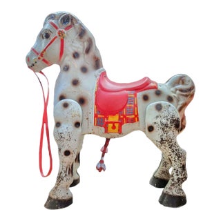 Rare Vintage 1940s Mobo Metal Bronco Toy Horse From England For Sale