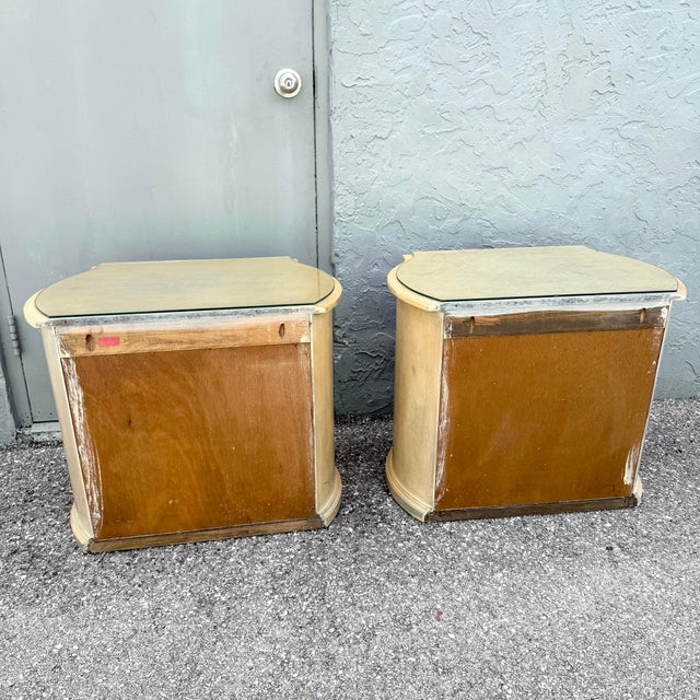 Wood Vintage French Provincial Burlwood Nightstands by Detroit Furniture - A Pair For Sale - Image 7 of 10