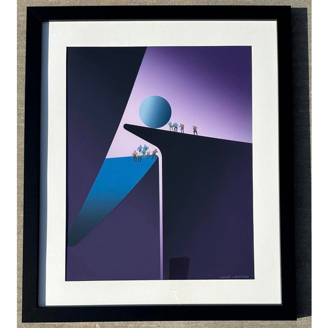 Kurt Larisch Monochromatic Purple Original Serigraph (47/100) For Sale - Image 4 of 12