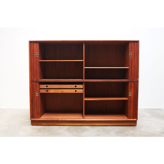 Wood Danish Sideboard with Tambour Doors by Arne Vodder for Sibast, 1958 For Sale - Image 7 of 15