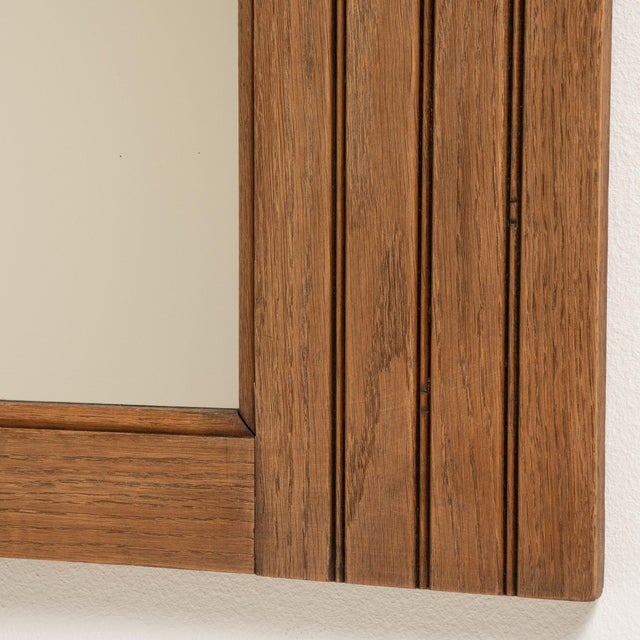 Wood 19th Century France Art Nouveau Tan Wood Mirror For Sale - Image 7 of 7
