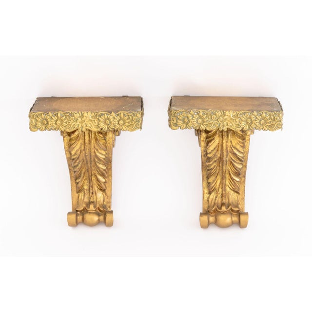 Italian Neoclassical Style Gilt Wall Brackets, 4 For Sale - Image 4 of 16