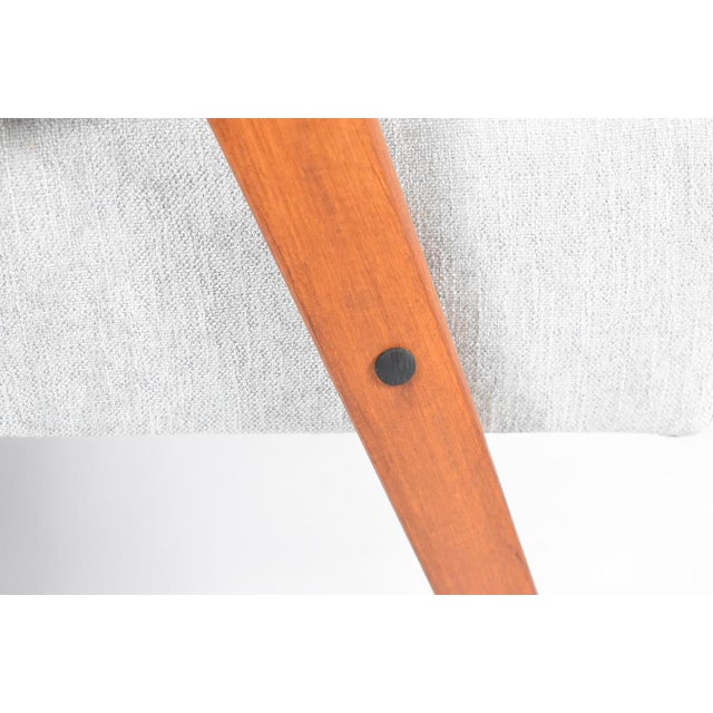 Compass Armchair in Blue Houndstooth Velvet, 1960s For Sale - Image 16 of 18