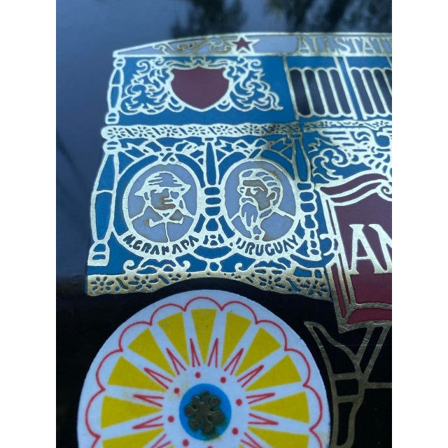 Vintage Couroc of Monterey "America" Circus Wagon Tray | Barnum & Bailey Commemorative Design | Mid-Century California For Sale In San Francisco - Image 6 of 12