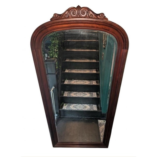 Pennsylvania House Grand Full-Length Mirror: 37x80 Vintage Chinoiserie Grandeur For Sale - Image 9 of 16