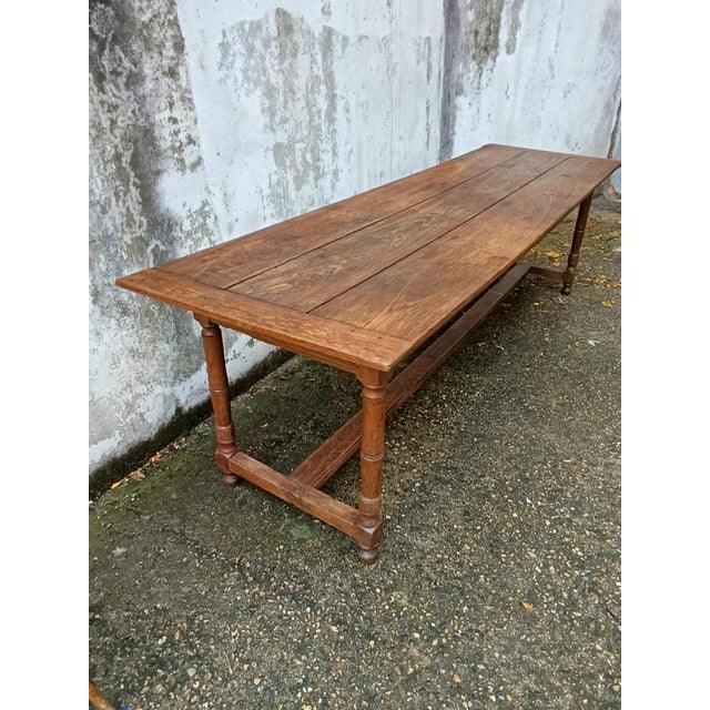 Rustic Oak Farmhouse Table For Sale - Image 6 of 18