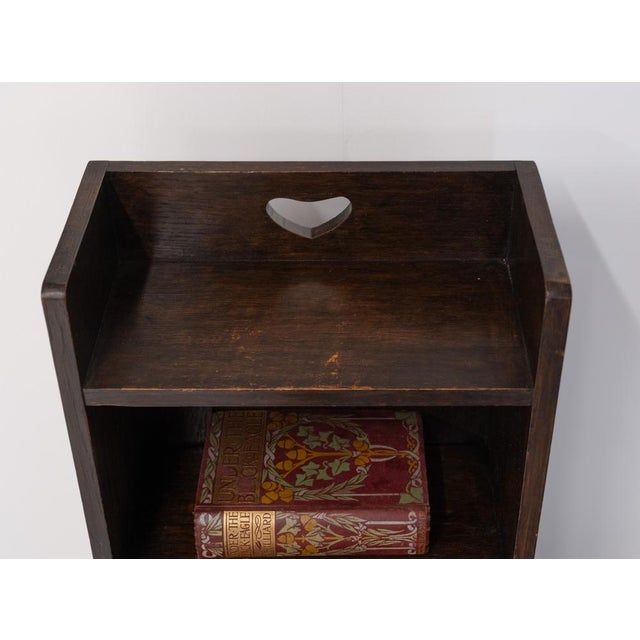 Heart Narrow Open Bookcase in Oak from Liberty & Co., 1905 For Sale - Image 3 of 12