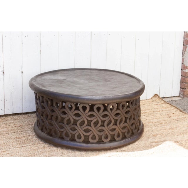 Coffee Exceptional Large African Floral Bamileke Table For Sale - Image 8 of 11