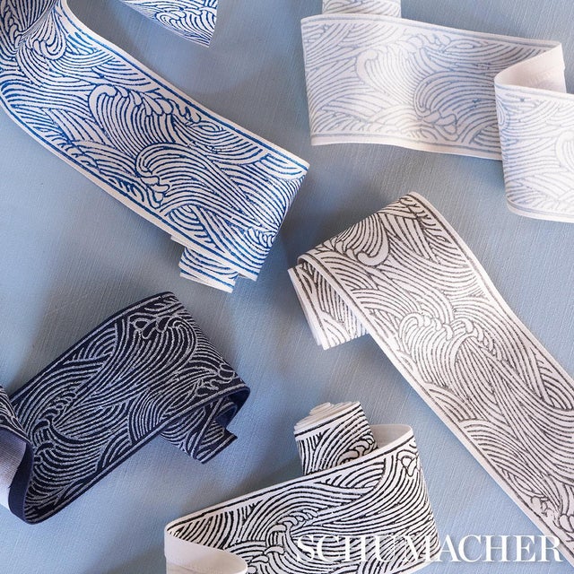 Schumacher Sample - Schumacher Umi Tape Trim In Black For Sale - Image 4 of 5