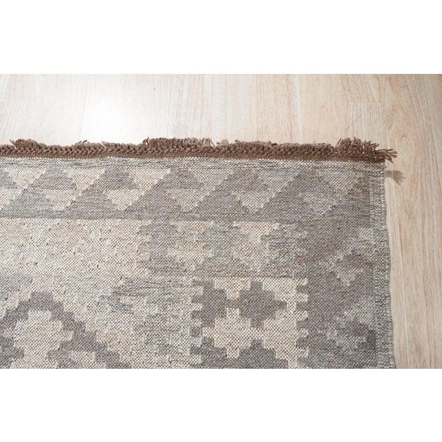 10x14 Gray Hand-Knotted Wool Diamond Repeat Geometric Modern Carpet Rug For Sale - Image 9 of 10