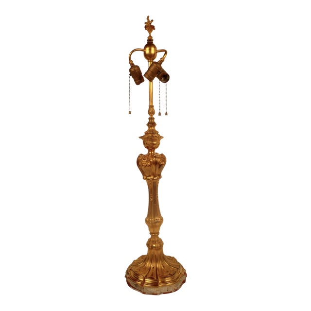 Edward F. Caldwell Gilt Bronze and Marble Table Lamp For Sale