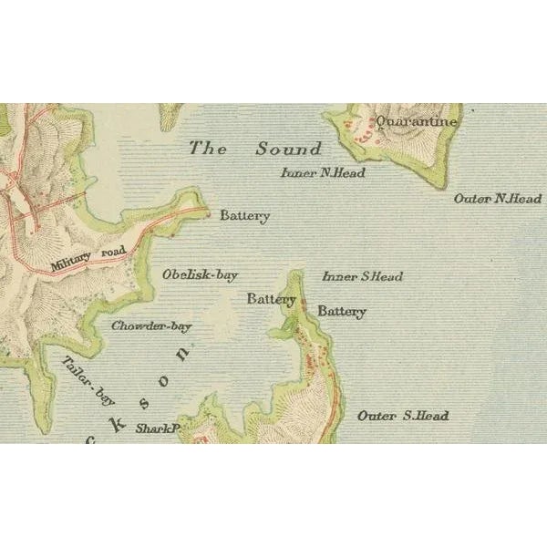 Antique Map of Sydney and Port Jackson, 1889 For Sale - Image 6 of 9