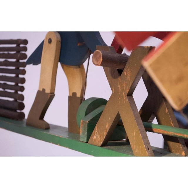 Wood Early 20th Century Americana Uncle Sam Lumberjack Whirligig For Sale - Image 7 of 13
