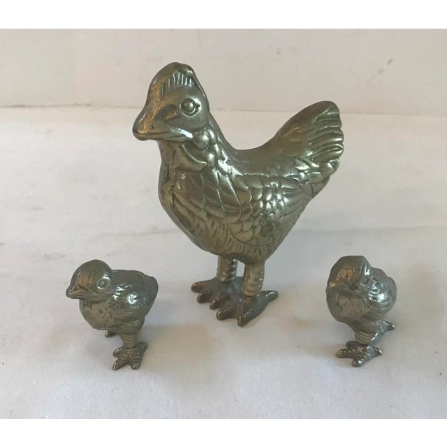 Vintage Brass Chicken With Two Chicks For Sale In Dallas - Image 6 of 6