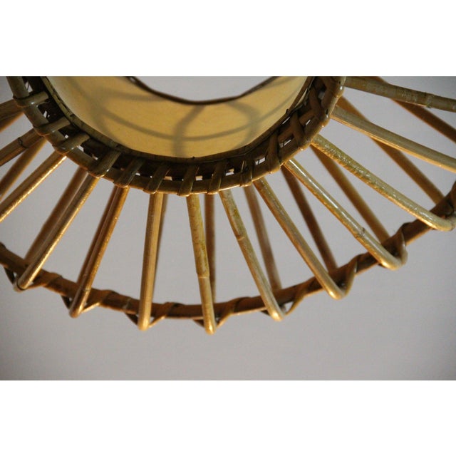 1950s Flying Saucer Bamboo Pendant Light from Louis Sognot, 1950, Set of 2 For Sale - Image 5 of 18