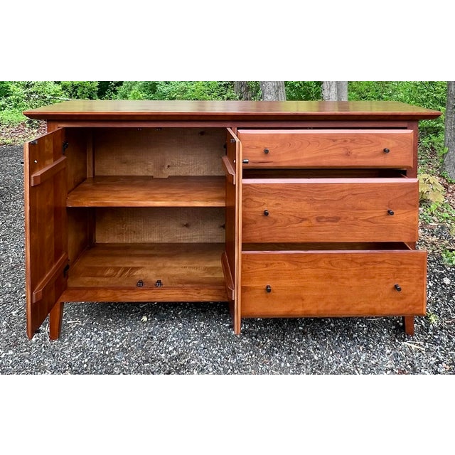 Shaker Style Solid Cherry Credenza / Sideboard For Sale - Image 4 of 10
