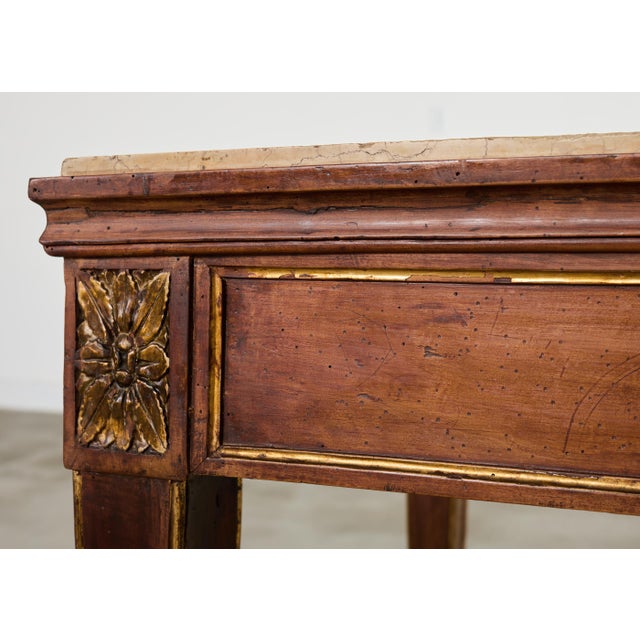 Grand French Neoclassical Marble Top Library or Console Table For Sale - Image 14 of 18