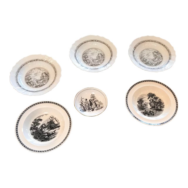 Black And White Bowls By Royal Chelsea Wedgewood Hutschenreuther Set Of 6 Chairish